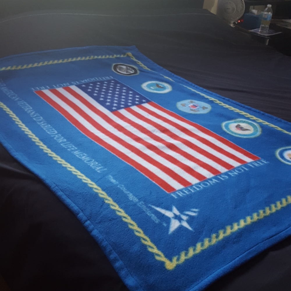 Fleece American Veterans Disabled Blanket.